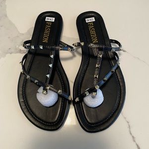 Black studded sandals